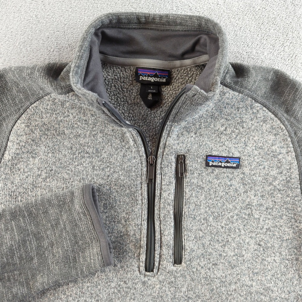 Patagonia Better Sweater Fleece Jacket Mens Large Gray Pullover Quarter Zip